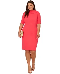 Adrianna Papell Plus Roll-Neck Sheath Dress