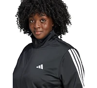 adidas Plus Size Essentials Tricot Three Stripes Track Jacket