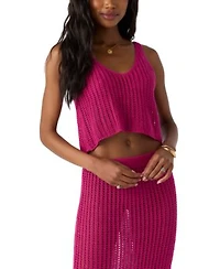 Oneill Juniors Cropped Crochet Tank Top Cover Up Pull On Crochet Skirt Cover Up