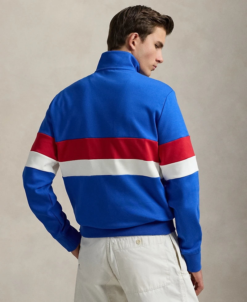 Polo Ralph Lauren Men's Striped Interlock Quarter-Zip Pullover