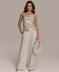 Donna Karan New York Women's Metallic Sequin Embellished Camisole, Regular & Petite
