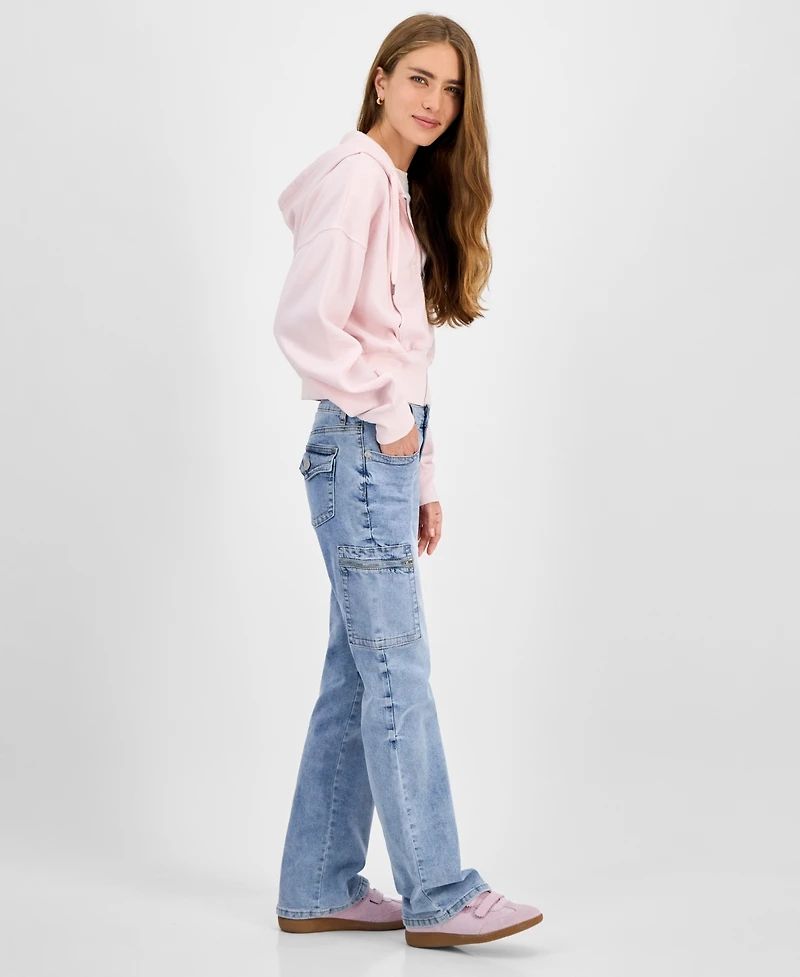 Madden Girl Juniors' Low Rise Cargo Bootcut Jeans