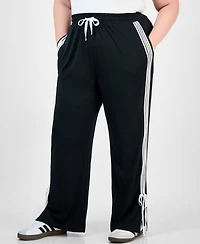 Full Circle Trends Trendy Plus Split-Hem Bow Tie Track Pants