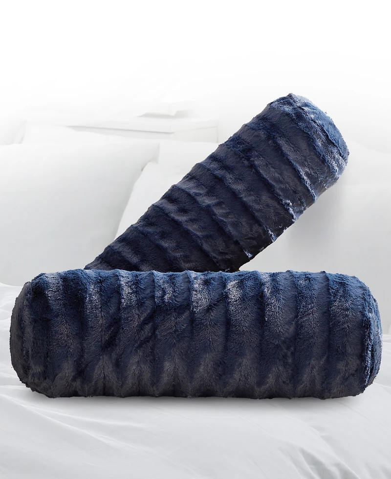 Cheer Collection Bolster Decorative Pillow Set, 8" x 24"