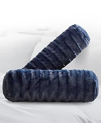 Cheer Collection Bolster Decorative Pillow Set, 8" x 24"