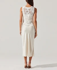 Astr the Label Women's Martina Crochet-Overlay Slip Dress
