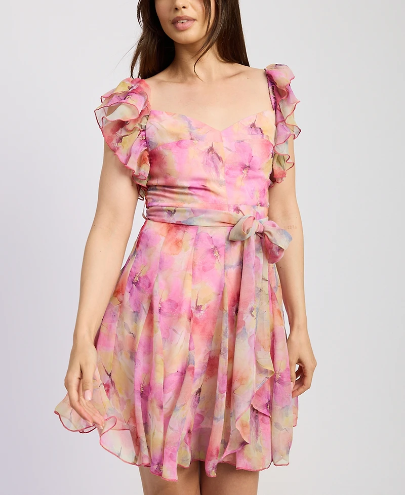 En Saison Women's Amari Ruffle Mini Dress