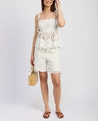 En Saison Women's Courtney Cotton Peplum Top