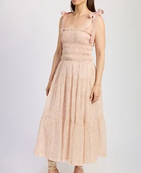 En Saison Women's Geraldine Smocked-Bodice Dress
