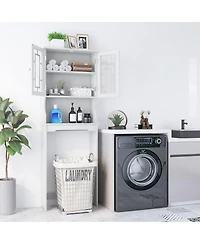 Gymax Bathroom Over The Toilet Space Saver Storage Cabinet Organizer Shelf