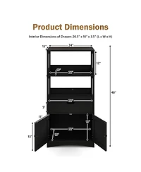 Gymax Bathroom Storage Cabinet w/Drawer Shelf Cupboard Floor