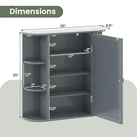 Gymax Wall Mounted Medicine Storage Cabinet Bathroom Organizer Cupboard W/Mirror