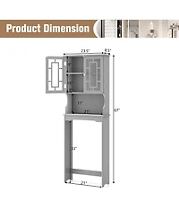 Gymax Bathroom Over The Toilet Space Saver Storage Cabinet Organizer Shelf