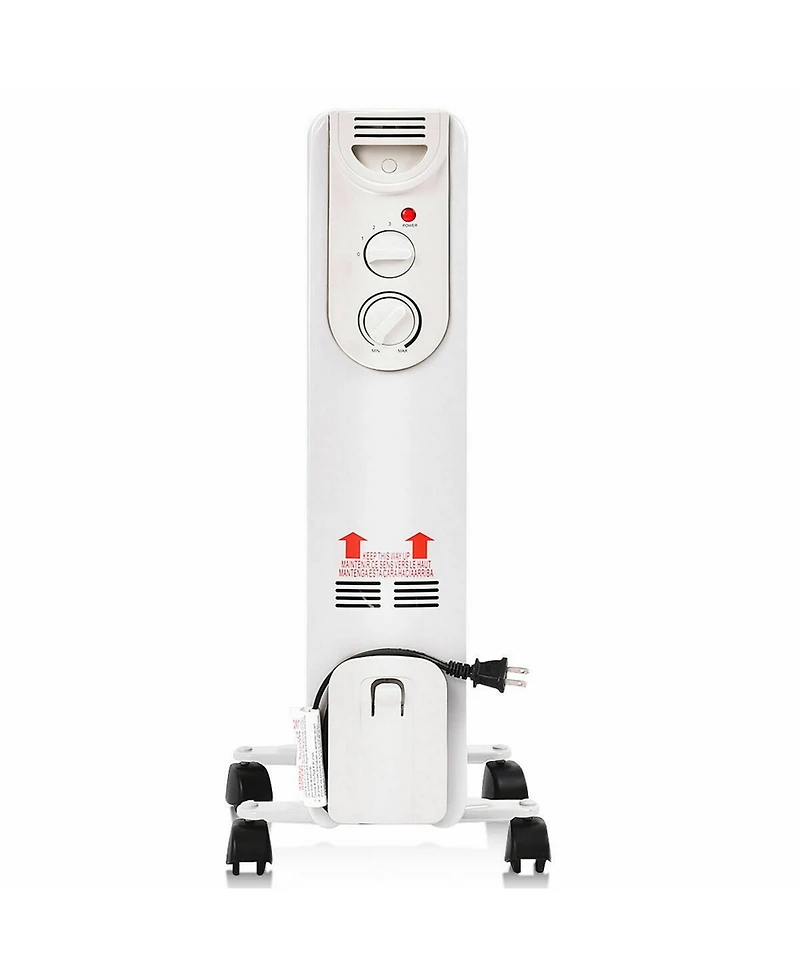 Gymax 1500W Oil Filled Radiator Space Heater w/ Adjustable Thermostat Home Office