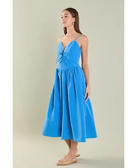 endless rose Women's Front Ties Midi Dress