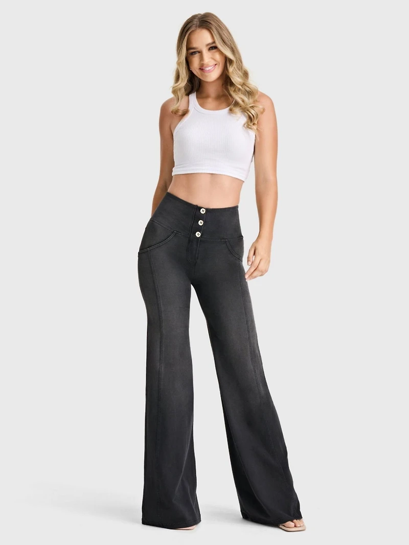 Freddy Women's High-Rise Sculpting Palazzo Flare Jeans