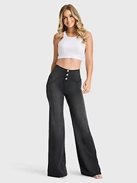 Freddy Women's High-Rise Sculpting Palazzo Flare Jeans