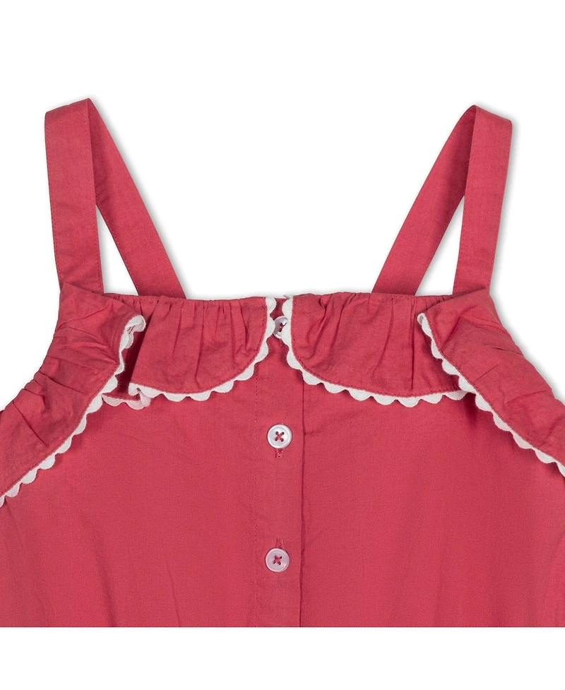 Hope & Henry Toddler Girls Sleeveless Button Front Ruffle Sundress