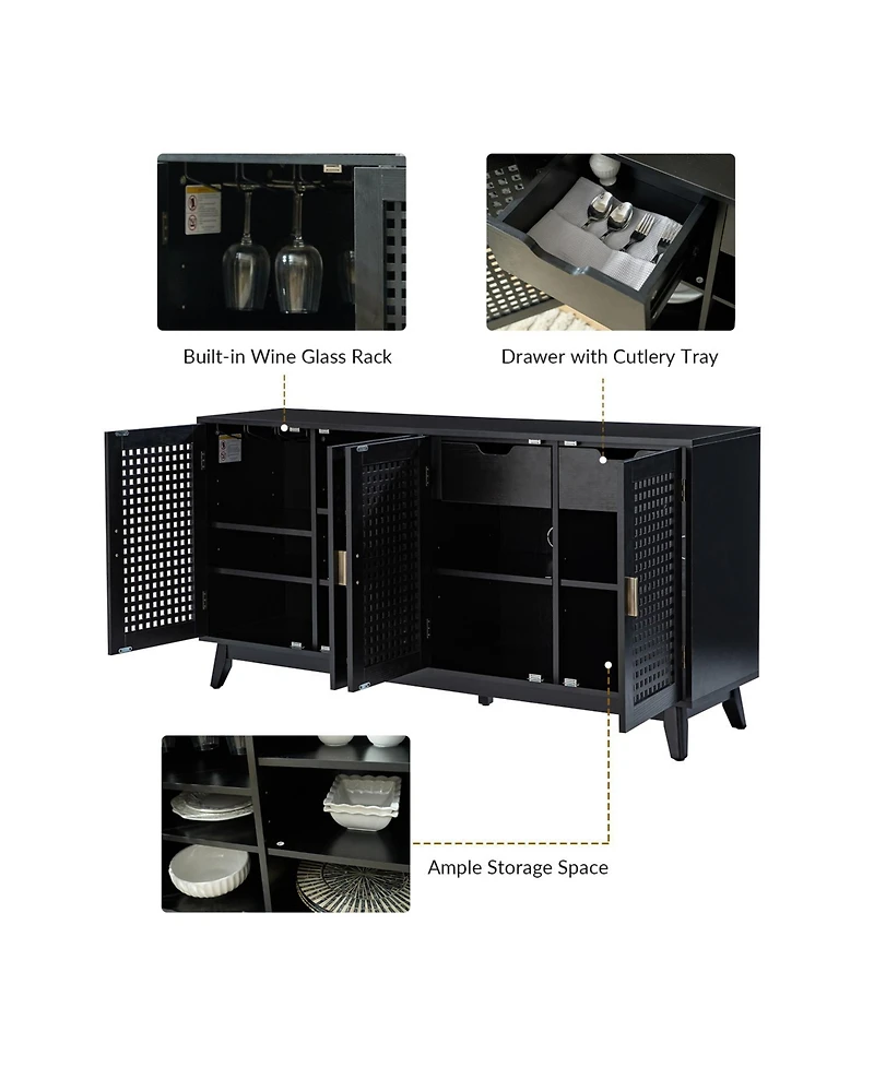 Comtemporary Alexis 58"Wide Sideboard