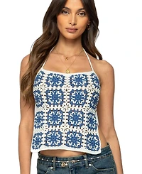 Edikted Women's Naia Backless Crochet Top
