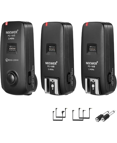 Neewer Fc-16 2.4G Wireless Camera Shutter Studio Flash Trigger with Two Receivers, Compatible with Canon Rebel T3 Xs T4i T3i T2i Xsi Eos 1100D Mark Iv