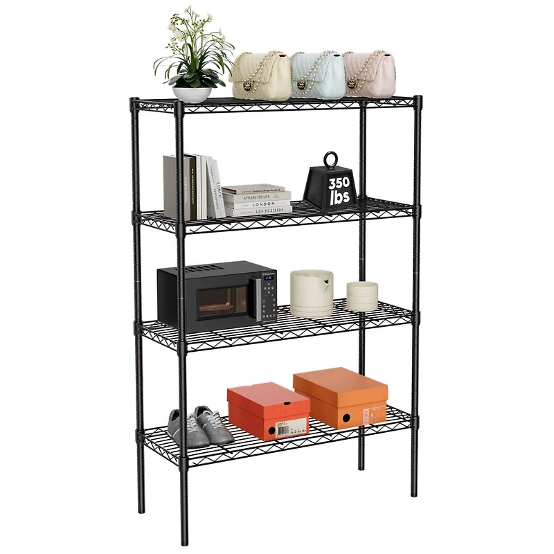 Storage Shelving Unit, Adjustable Metal Wire Racks Heavy Duty Standing Shelf Organizer for Kitchen