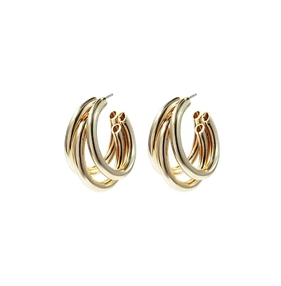 Serenity Triple Hoops Trio Huggie Hoop Earrings