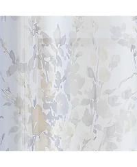 Kate Aurora Gray 4 Piece Rod Pocket Semi Sheer Floral Window Curtain Panel Set