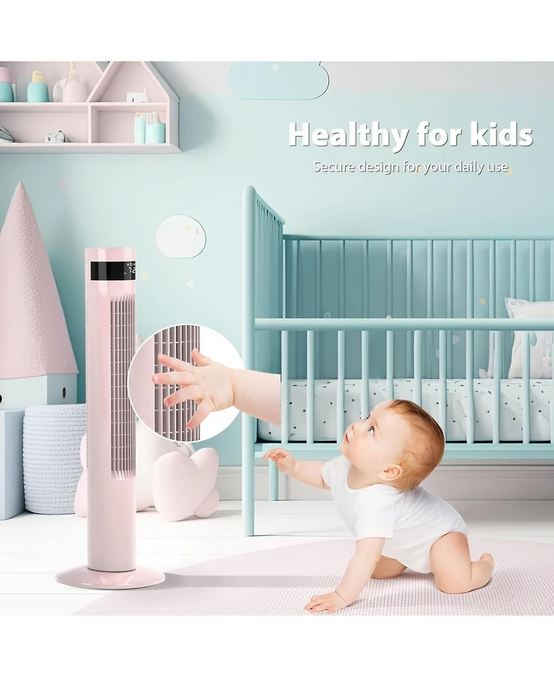 Antarctic Star Tower Fan Portable Electric Oscillating Fan Quiet Cooling Remote Control Standing Bladeless Floor Fans 3 Speeds Wind Modes Timer Bedroo