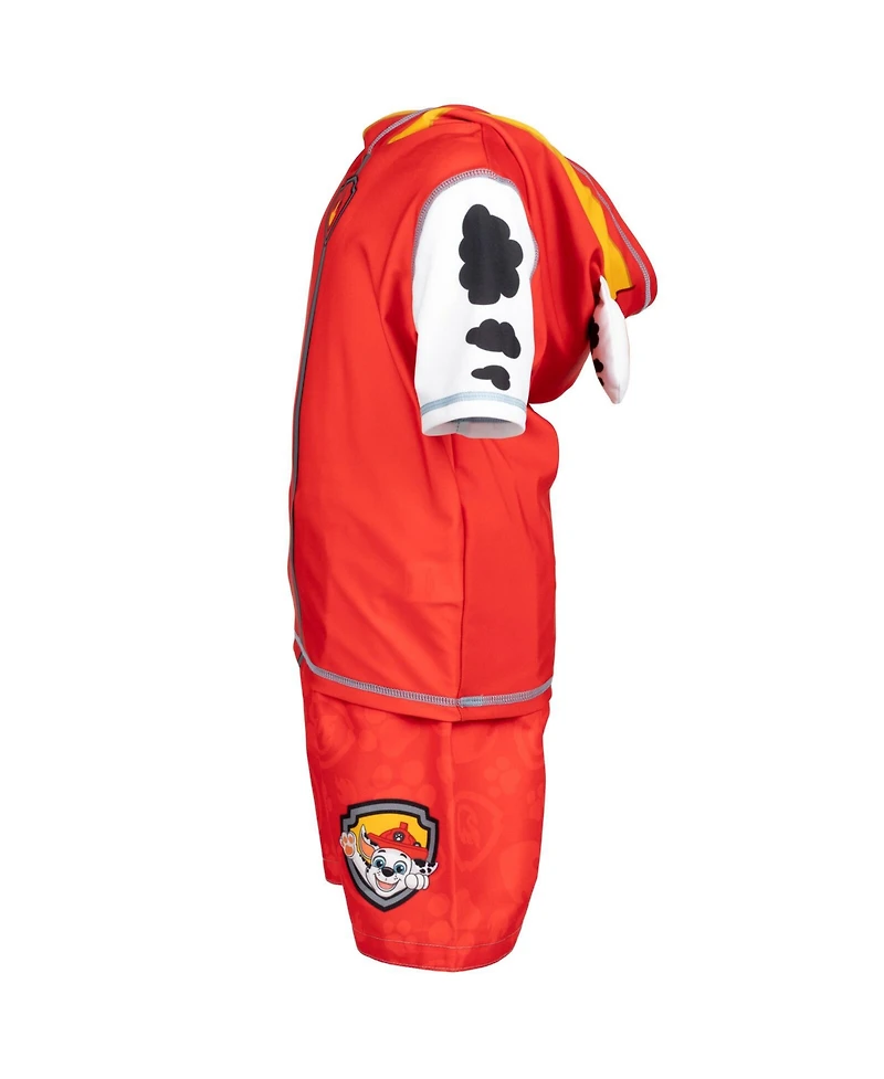 Paw Patrol Toddler Boys Marshall Rash Guard and Swim Trunks Outfit Set