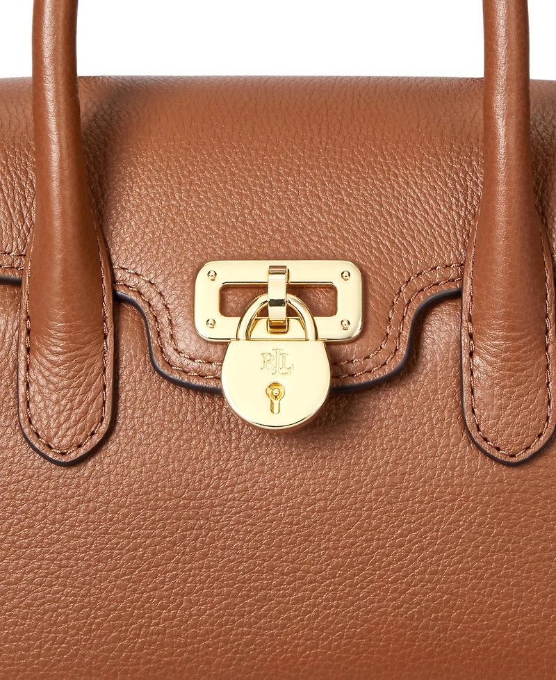 Lauren Ralph Pebbled Leather Small Tanner Satchel