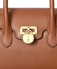 Lauren Ralph Pebbled Leather Small Tanner Satchel
