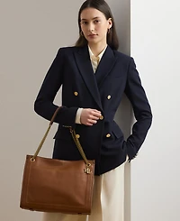 Lauren Ralph Bradley Large Pebbled Leather Tote Bag