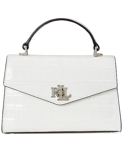 Lauren Ralph Lauren Farrah Small Crocodile-Embossed Leather Satchel