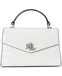 Lauren Ralph Lauren Farrah Small Crocodile-Embossed Leather Satchel