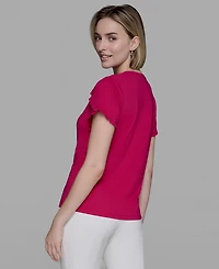 Karl Lagerfeld Paris Women's Tulip-Sleeve Knit Top