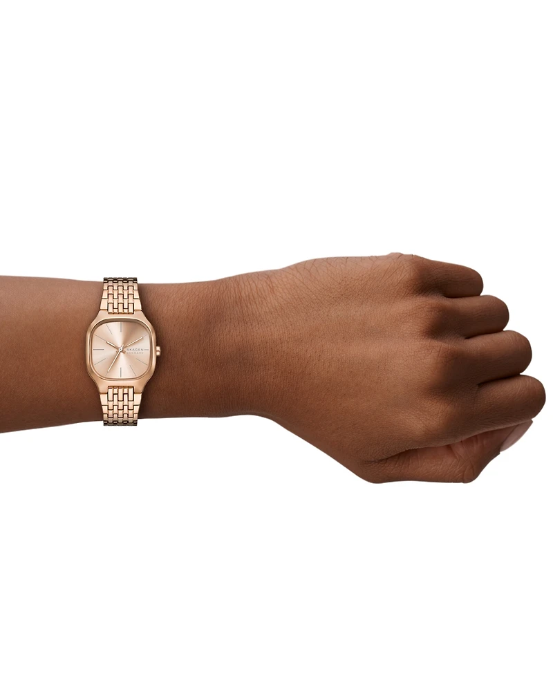 Skagen Women's Mellem Lille Quartz Three-Hand Rose Gold Stainless Steel Watch, 28mm
