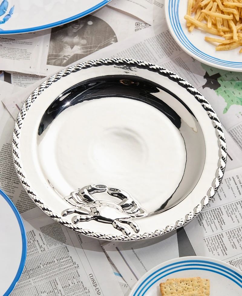 Certified International Silver Plated Crab Round Platter