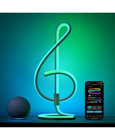 Lepro TB2 Ai Smart Table Lamp, Rgb+Ic Addressable Led Lamp Alexa Google Enable, App Control Color Changing Modern Spiral Lamp No Remote, Music Sync, A