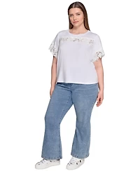 Karl Lagerfeld Paris Plus Cutout Knit Top