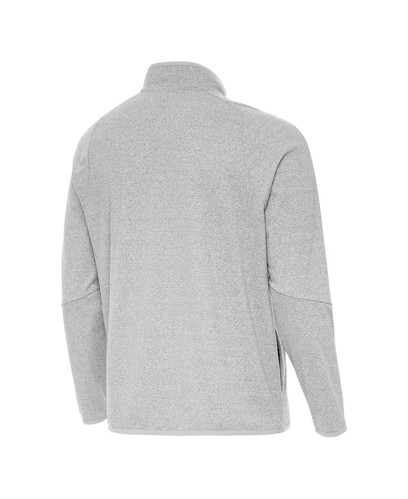 Antigua Men's Heather Gray Indiana Hoosiers Certain Tri-Blend Quarter-Zip Top