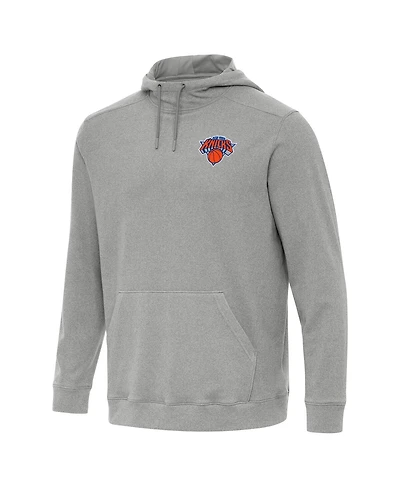 Antigua Men's Heather Gray New York Knicks Cloud Pullover Hoodie