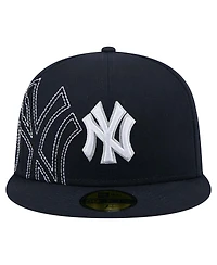 New Era Men's Navy York Yankees Yarn Stitch 59FIFTY Fitted Hat