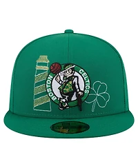 New Era Men's Kelly Green Boston Celtics State Stitch 59FIFTY Fitted Hat