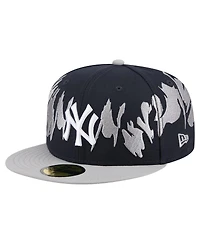 New Era Men's Navy/Gray York Yankees Retro Pattern 59FIFTY Fitted Hat