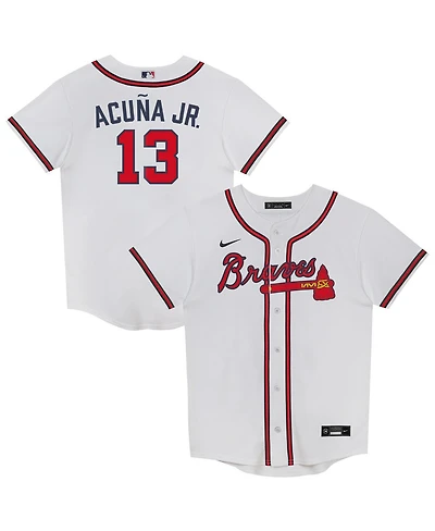 Nike Preschool Ronald Acuna Jr. White Atlanta Braves Home Replica 2.0 Player Jersey