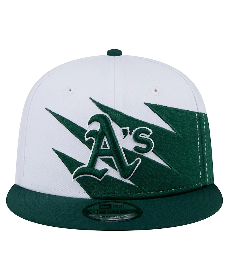 New Era Men's Green/White Athletics Jagged 9FIFTY Snapback Hat