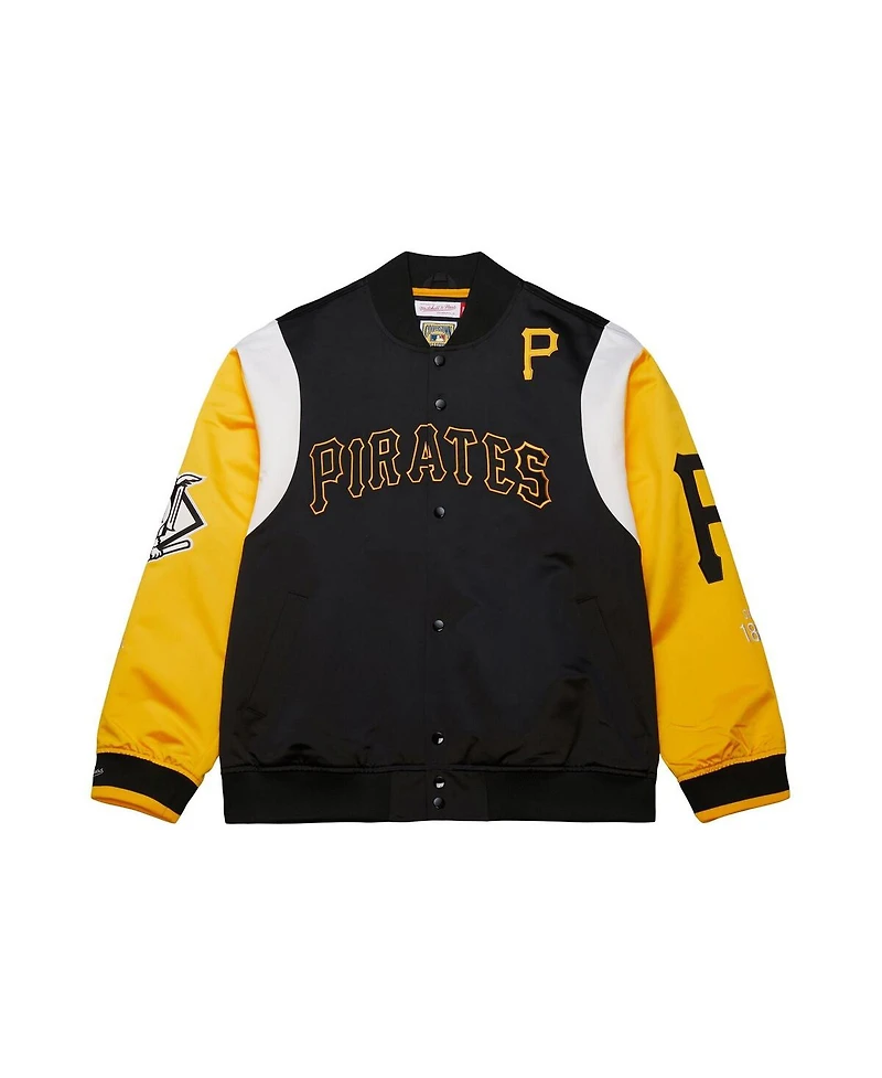 Mitchell & Ness Men's Black/Gold Pittsburgh Pirates Cooperstown Collection Team Origins Satin Full-Snap Jacket