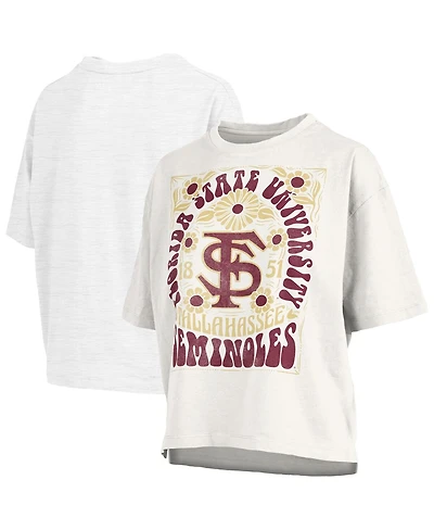 Pressbox Women's White Florida State Seminoles Harmony Oversized T-Shirt