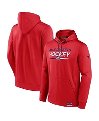 Fanatics Men's Red Columbus Blue Jackets Authentic Pro Fleece Pullover Hoodie